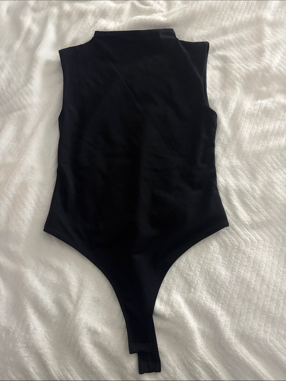 Sleeveless Black Mock-Neck Bodysuit